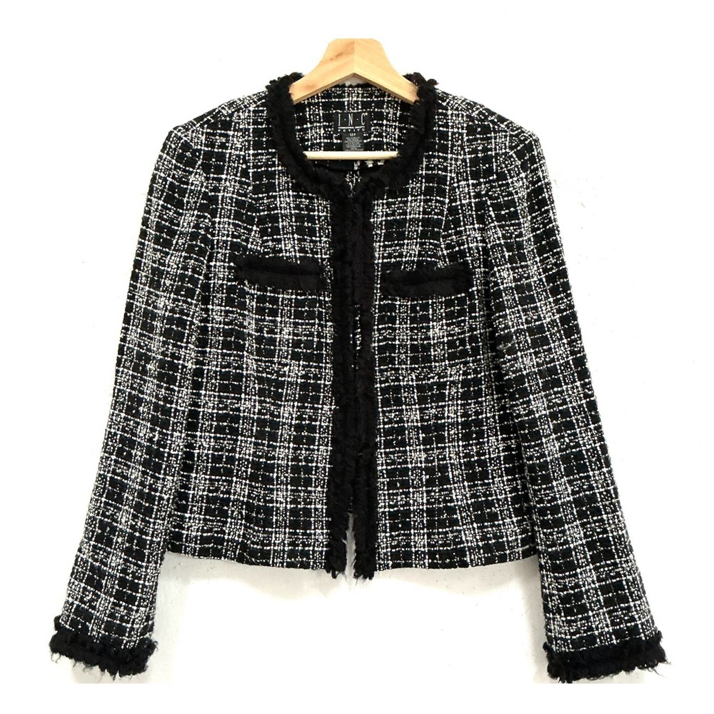 INC International Concepts Black and White Tweed Blazer Jacket